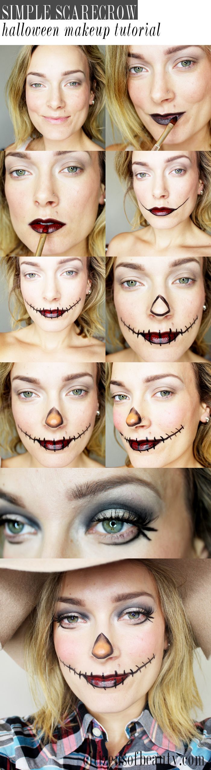 Simple Scarecrow Makeup for Halloween – Citizens of Beauty