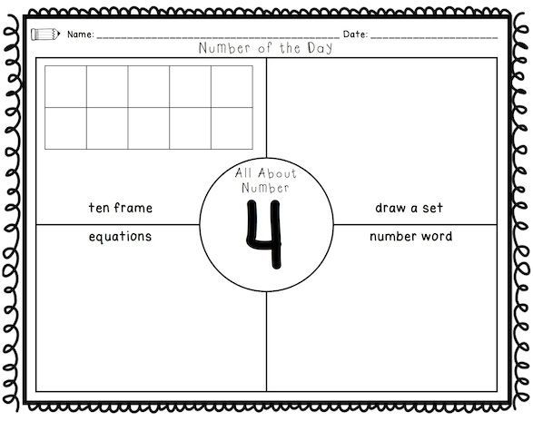 Start your number of the day routine with these simple printables (includes a blank copy to laminate/put in sheet protector).