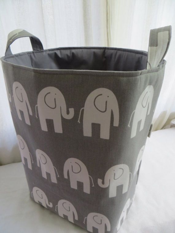 Storage bin Laundry Hamper Toy Basket for the Nursery Elephant 12 x 10 x 18  Choose your colors  cute