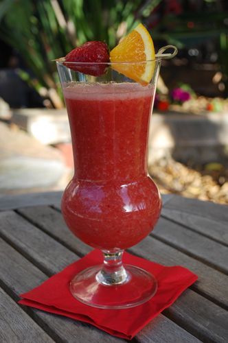 strawberries + watermelon + orange juice = a declicious, refreshing summer drink