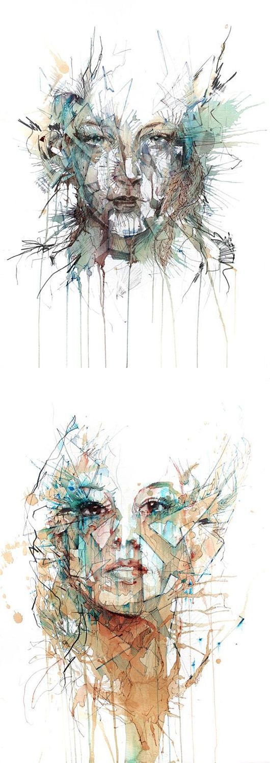 Tea, Vodka, Whiskey and Ink Portraits by Carne Griffiths | Inspiration Grid | Design Inspiration