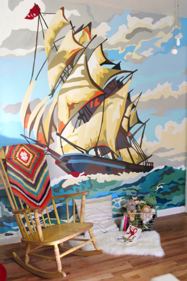 The Most Amazing Paint-by-Numbers Mural in a Nursery! Not gonna lie, I would have a kid to just do this!