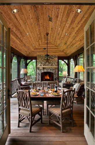 This makes me want to start the floor plans for our country home…. right MEOW!!! Awesome screened in porch idea:) Rustic Family