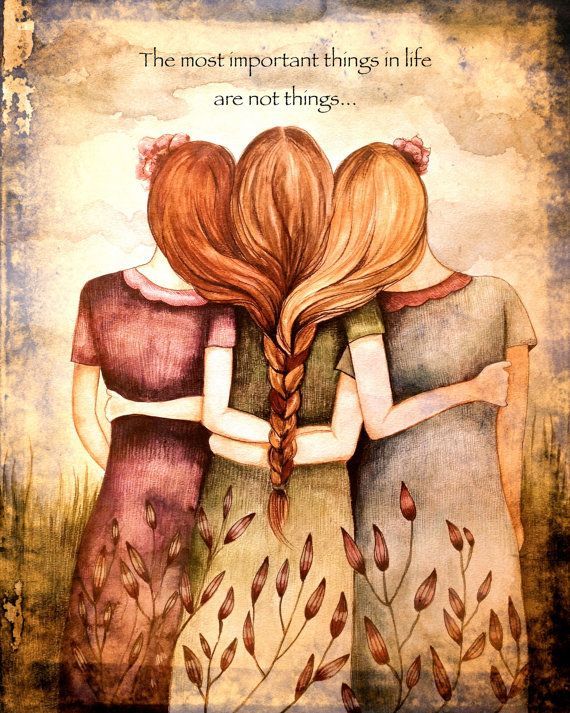 Tree sisters art print with quote or with by PrintIllustrations, $20.00