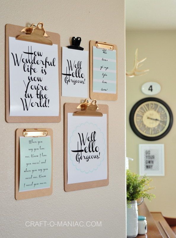 Try putting inspirational messages on clipboards and hanging them on the wall. | 29 Impossibly Creative Ways To Completely