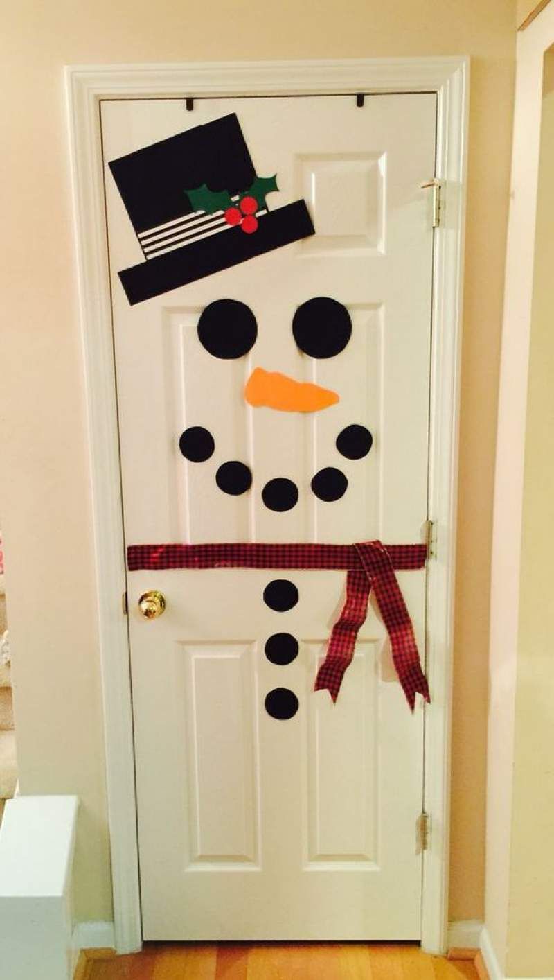 Snowman Classroom door decoration -   Easy Christmas Classroom Decorations
