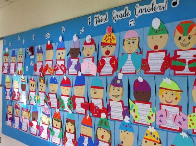 Cool Classroom Christmas decor using paper crafts -   Easy Christmas Classroom Decorations