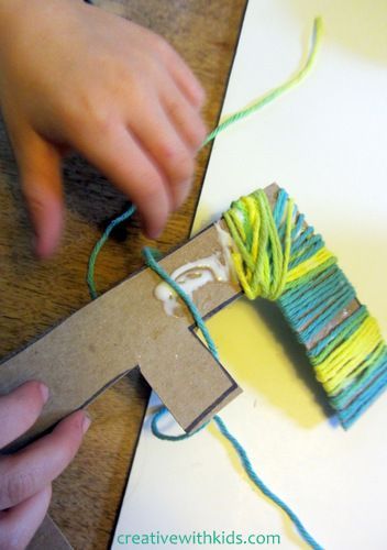 yarn wrapped letters – kids craft