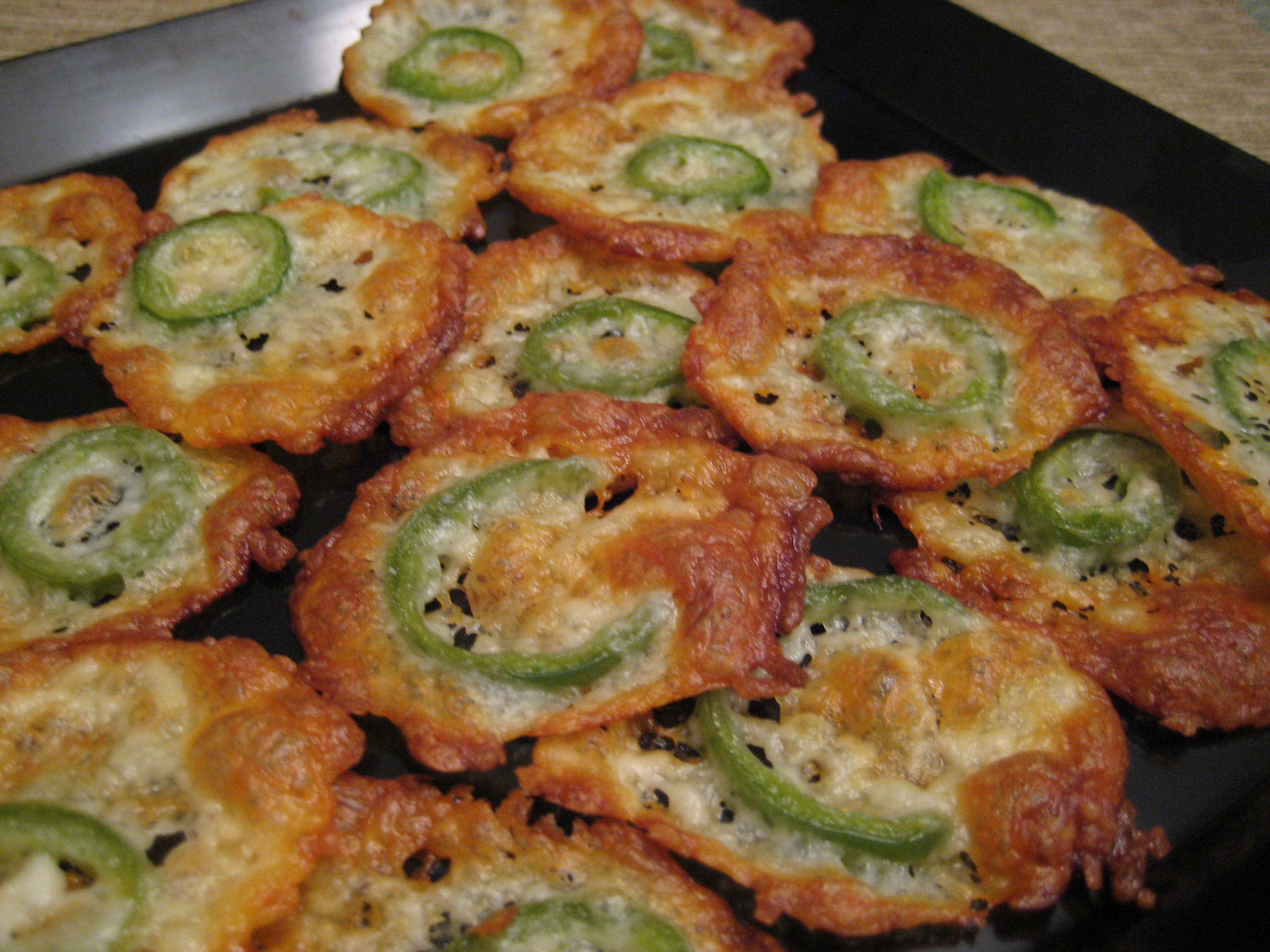 1 cup shredded Monterrey Jack cheese  1 medium sliced jalepeno sliced really thin.  Browned 12 minutes