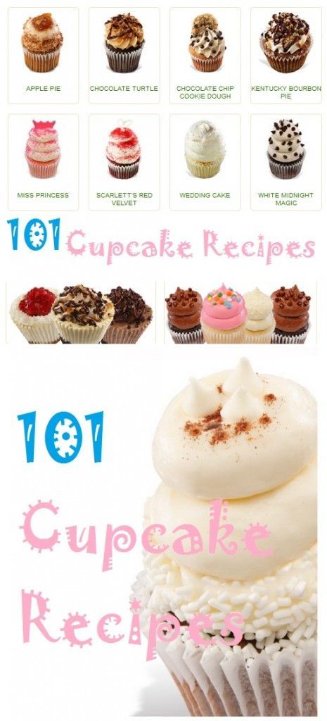 101 cupcake recipes, all the cupcake recipes, chocolate cupcakes, vanilla cupcakes, and more