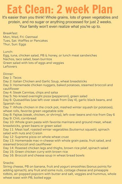 2 week meal plan for eating clean…. roll into this after my whole30 challenge, perhaps.
