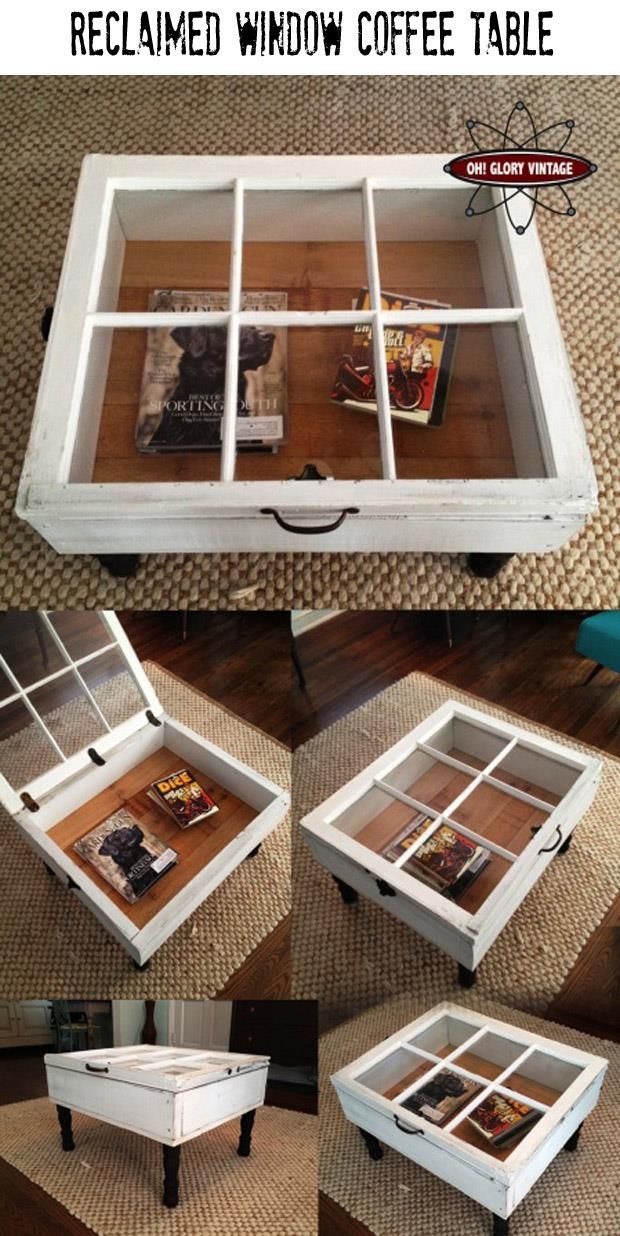 Reclaimed Window Coffee Table -   Amazingly simple but genius ideas to use and reuse stuff