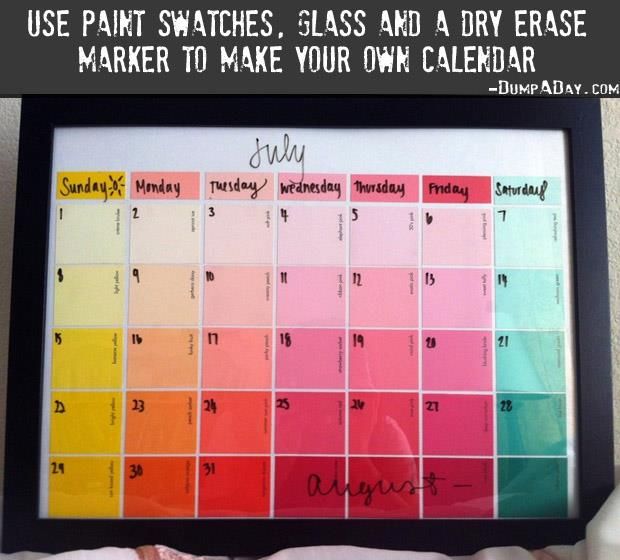 DIY Calender -   Amazingly simple but genius ideas to use and reuse stuff