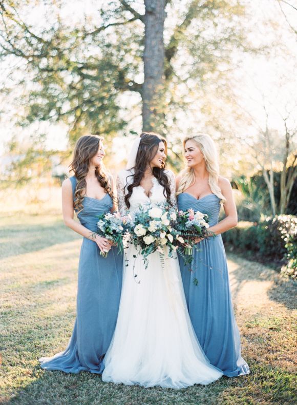 Another example of keeping the same color throughout, but allowing your girls to personalize their necklines. | Photo by Marissa