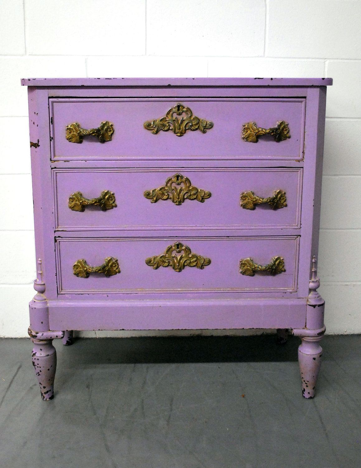 Antique Shabby Chic Lavender Dresser.