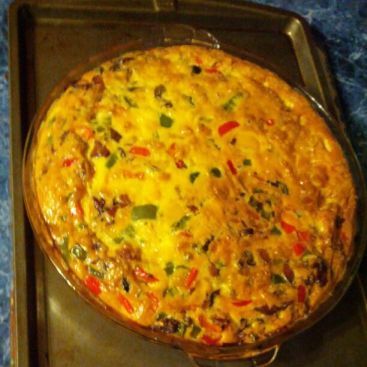Atkins Diet – Crustless Quiche – with bacon and cheddar