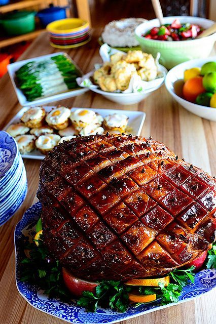Baked Easter Ham by Ree Drummond / The Pioneer Woman …probably use for Christmas…use Coke or Dr Pepper