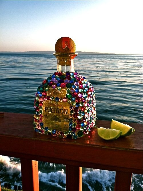 bedazzle their favorite liquor bottle birthday gift or bachelorette gift-what a cute idea!