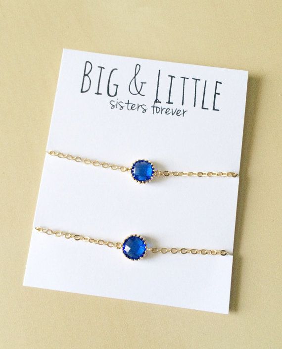 Big Little Sorority, Blue Bracelet Set, Sorority Gifts Dainty Jewelry