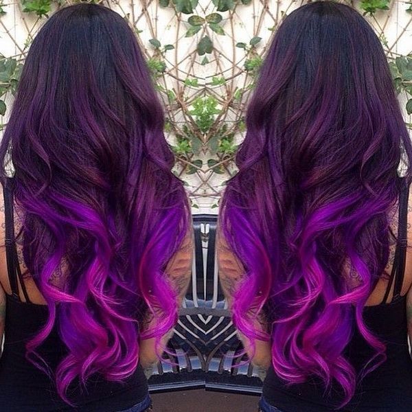 black to purple ombre hair color 2015