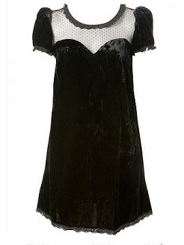 Black velvet babydoll dress