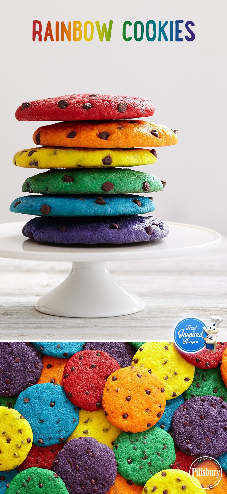 Bright, bold colors aren’t just for your summer wardrobe. Try this trend with your next batch of chocolate chip cookies! Serve