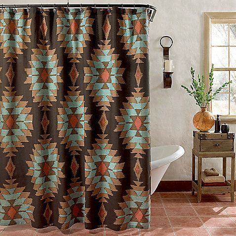 Bring a truly Southwest feeling to your bathrooms décor with the Suba shower curtain. It has a classic, yet modern Southwestern
