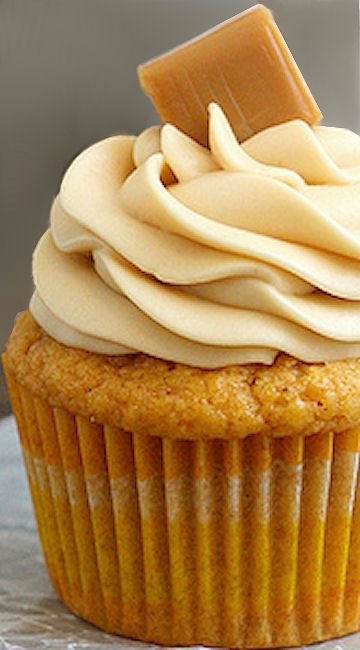 Brown Butter Pumpkin Cupcakes with Caramel Cream Cheese Frosting Recipe