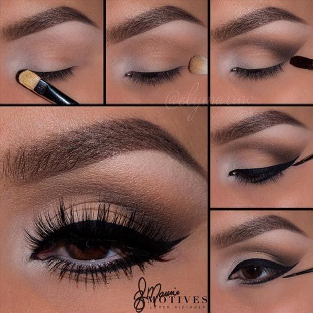 Brown Eyeshadow + Lower Lash Line Eyeliner | Step by Step Pictorial
