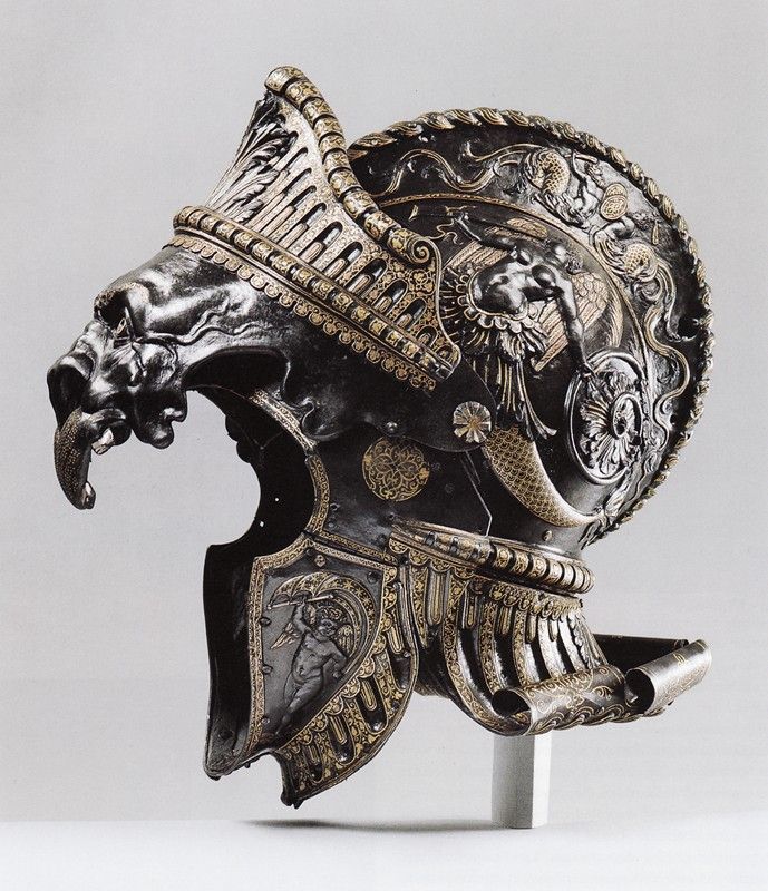Burgonet ALLA ROMANA ANTICA Created for The Archduke Ferdinand II of Tyrol, Ambrass and Innsbruck.  Ceremonial Parade Helmet