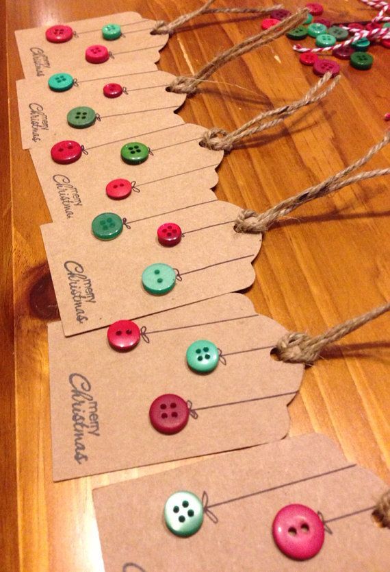 Christmas Gift Tags by Lilyden Creations. Button Baubles. Pack of 6