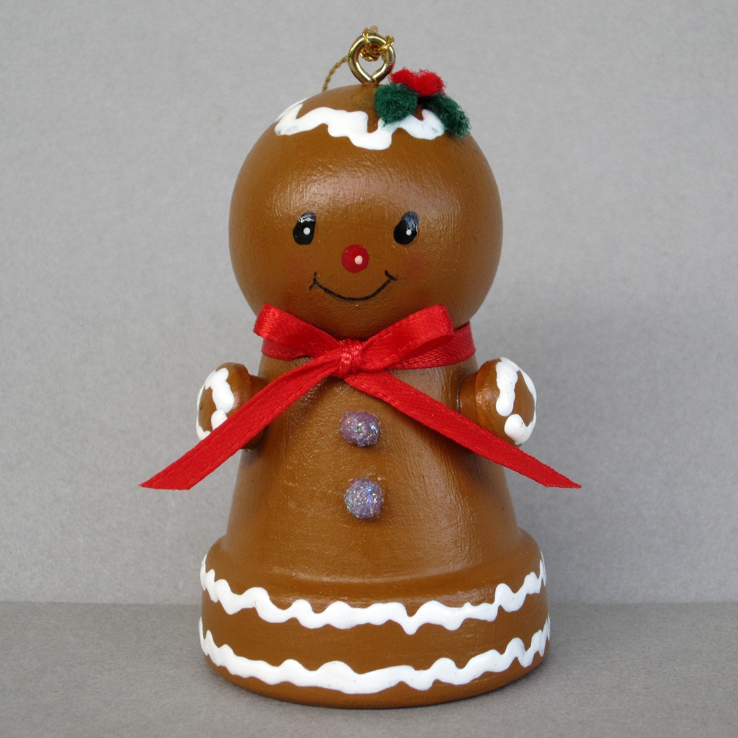 Christmas Gingerbread Bell Ornament. $7.99, via Etsy.