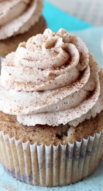 Cinnamon Sugar Swirl Cupcakes Recipe ~ There is cinnamon in the cupcake batter and layers of cinnamon sugar in the cupcake. Then,
