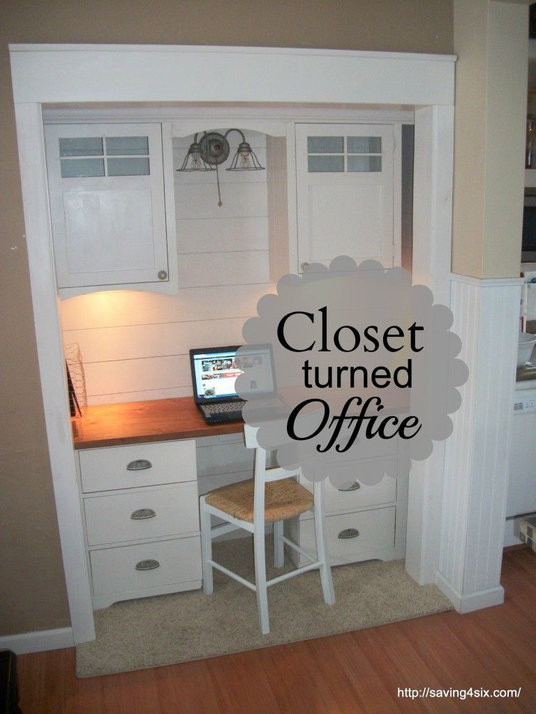 Closet Office Space-Great Idea for those who really dont have the space, but would love there own little area.