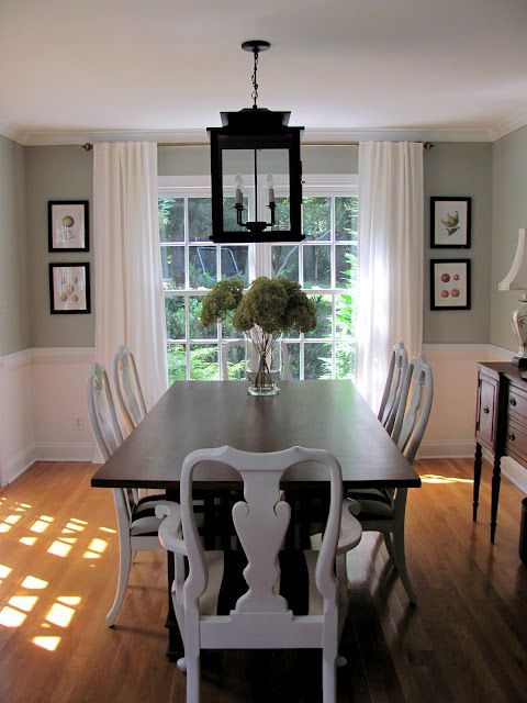 cottage and vine: The Lantern is Up! Total love for the chandelier! Also love the simplicity of the room, the paint color, the art