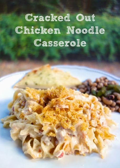 Cracked Out Chicken Noodle Casserole. I would probably replace the Fritos with Breadcrumbs or maybe even crushed up Ritz crackers