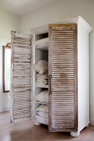 Create an armoire | Add 2 shutters to a bookcase.