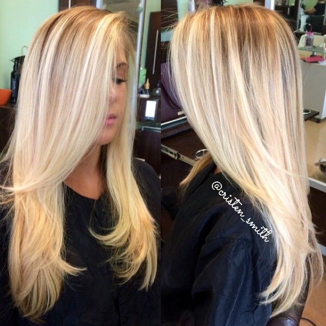 “Created this rooty pearly blonde on my client yesterday and gave her a fresh cut to go with it.  She takes amazing care of her