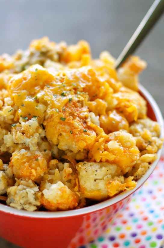 Crock Pot Buffalo Chicken Tater Tot Casserole | 21 Fall Dinners You Can Make In A Slow Cooker