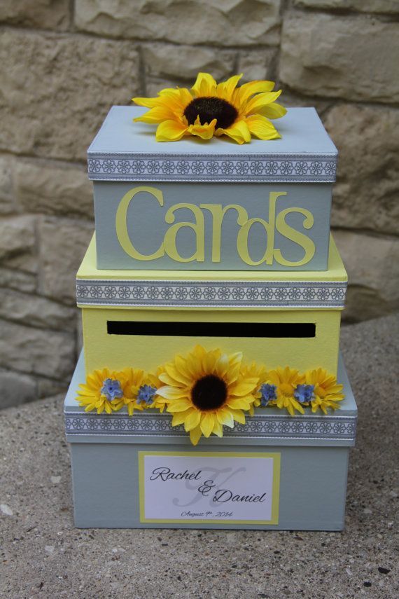 Custom Wedding Card Box 3 Tier Card Holder Square by aSignofJoy, $79.95