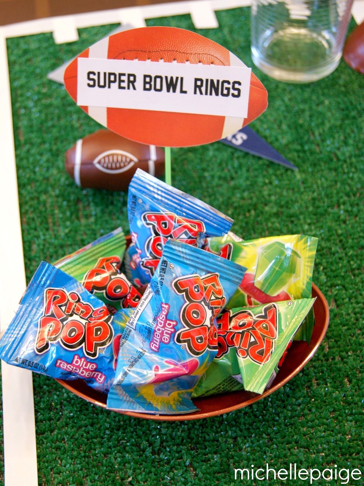 cute favor idea for football or super bowl party….. Birthday party ideas for Logan