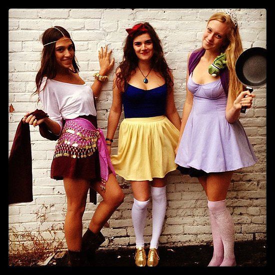 Disney Princess Halloween Costumes: Esmerelda, Snow White, and Rapunzel
