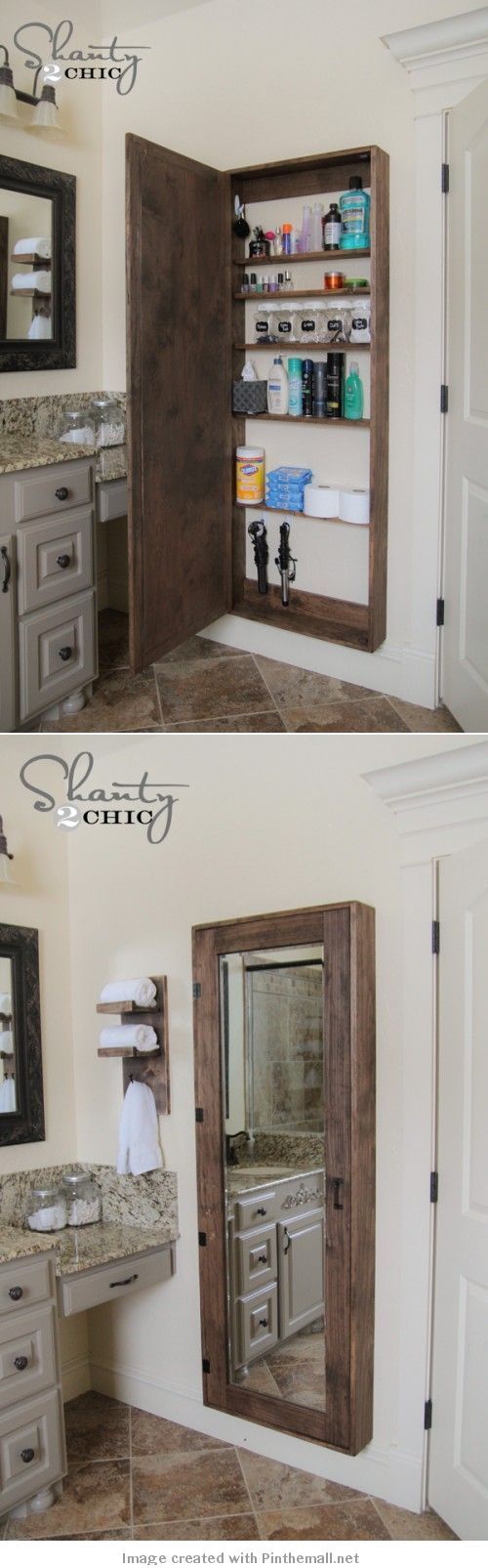 DIY Mirrored Medicine Cabinet Tutorial, Along with Organizational Tips.