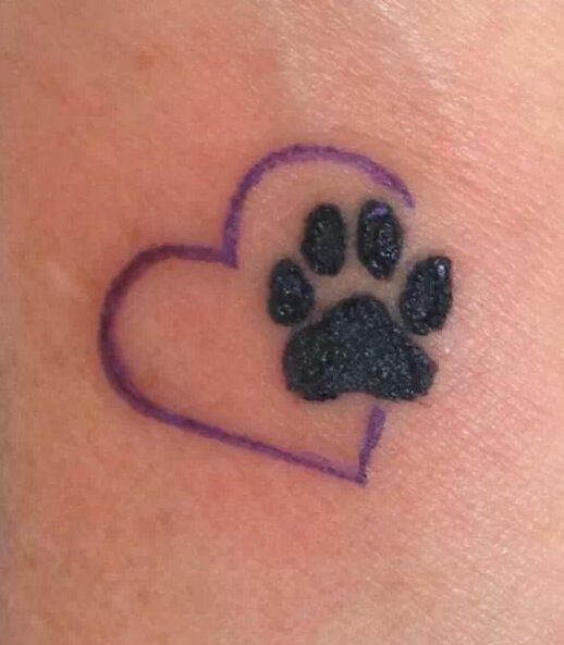 dog paw with heart tattoo | Back  Gallery For  Dog Paw Heart Tattoo…….I really, really, like this one…..