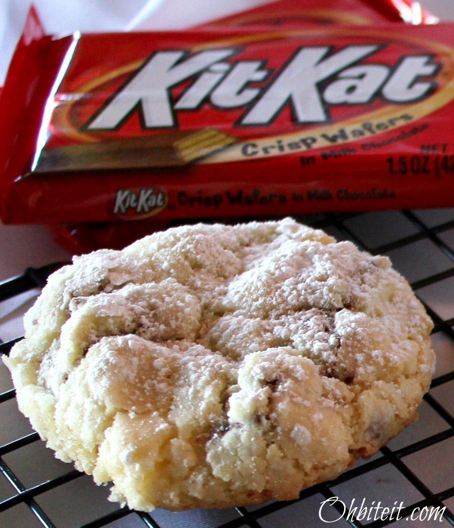 EASY Kit Kat Cookies made with a cake mix!