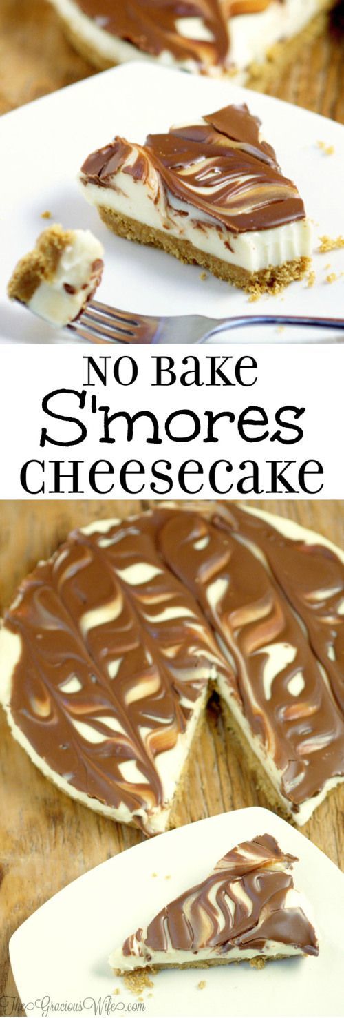 Easy No Bake Smores Cheesecake recipe – a quick and easy no bake smores dessert recipe that can be made from scratch in just 10