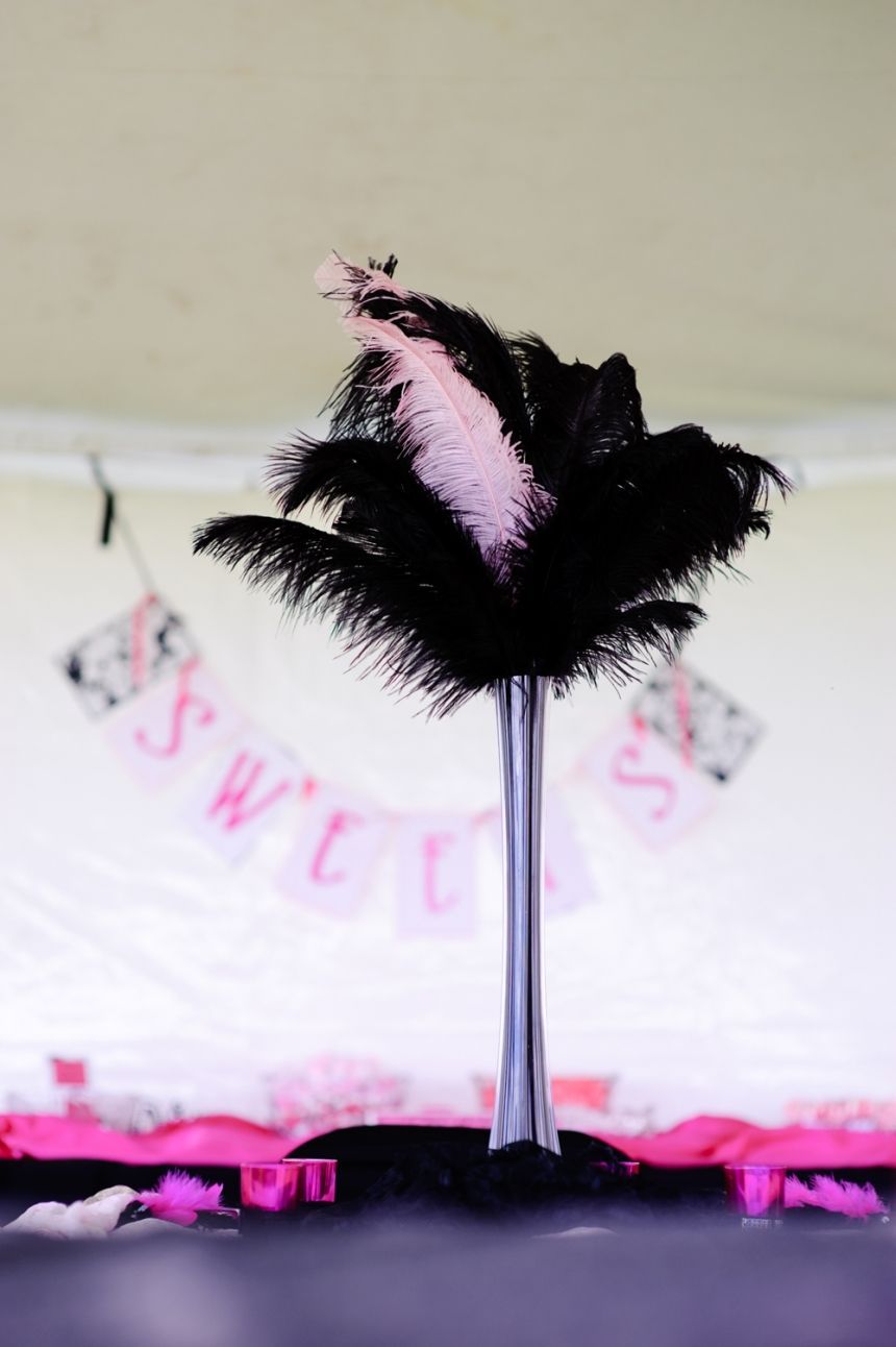 Easy way to add sophisticated dcor to your Pure Romance little black dress party. Simply put black feathers into a tall vase.