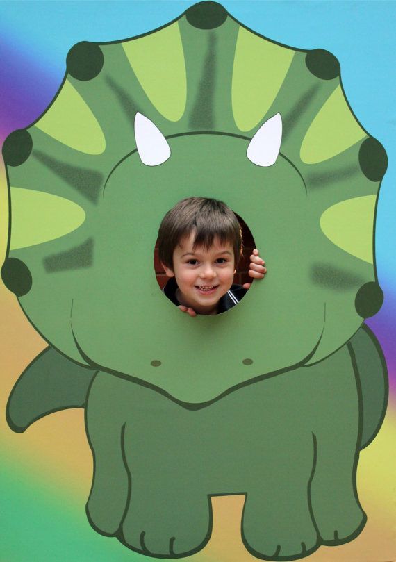 EXtra Large Dinosaur Kids Party Photo Prop –  Includes Rawrrr + Dinosaur Crossing Signs. Green, Triceratops DIY Instant Download