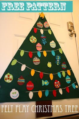 Felt tree for kids to decorate and undecorate to their hearts content.  Attaches to steel front door with magnets – so clever.