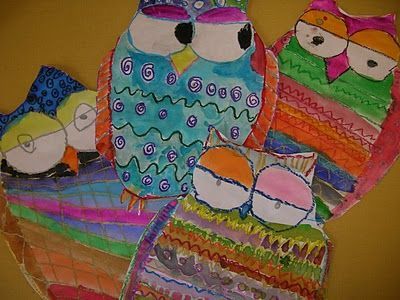 First graders made these adorable pattern owls in two 55 minute art classes. We read The Little White Owl and Owl Moon for